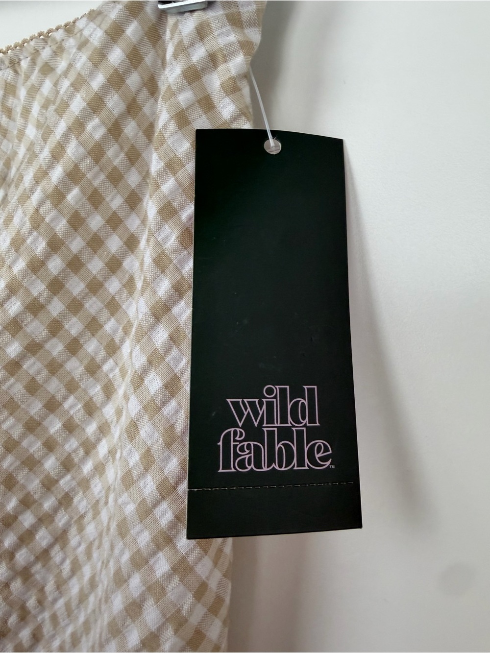 Wild Fable Gingham Midi Skirt Tan & White Size XS NWT - Picture 7 of 11